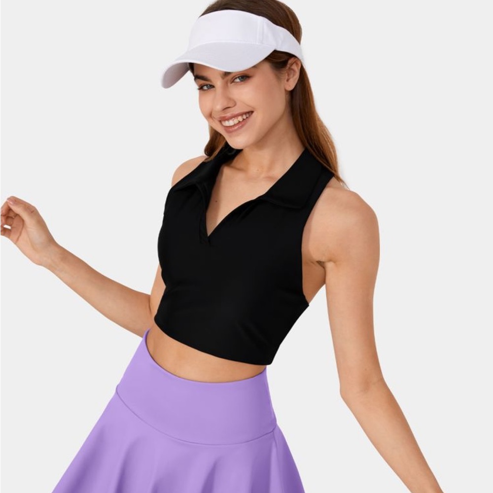 Halara Cloudful™ Air Fabric Collared Racerback Cool Touch Cropped Tennis Tank